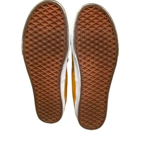 Vans Yellow Mustard Lace Up Checkerboard Skate Shoes Women size 11 - Picture 7 of 8
